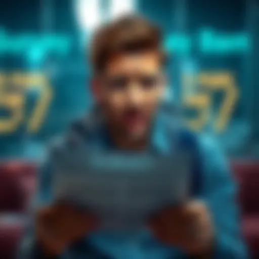 A person looking worried and frustrated while reading a notice about a survey ban