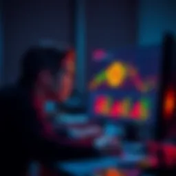 Person sitting at a desk, looking frustrated while analyzing Bitcoin price charts on a computer screen