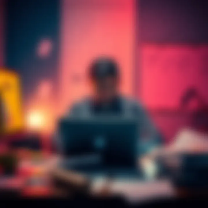 A person sitting in front of a laptop, showing frustration while waiting for KYC approval, with paperwork scattered around them.