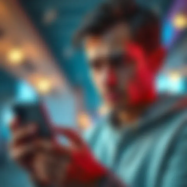 Frustrated person receiving a notification A person looking at their phone with a confused expression after receiving a notification about account closure from Revolut