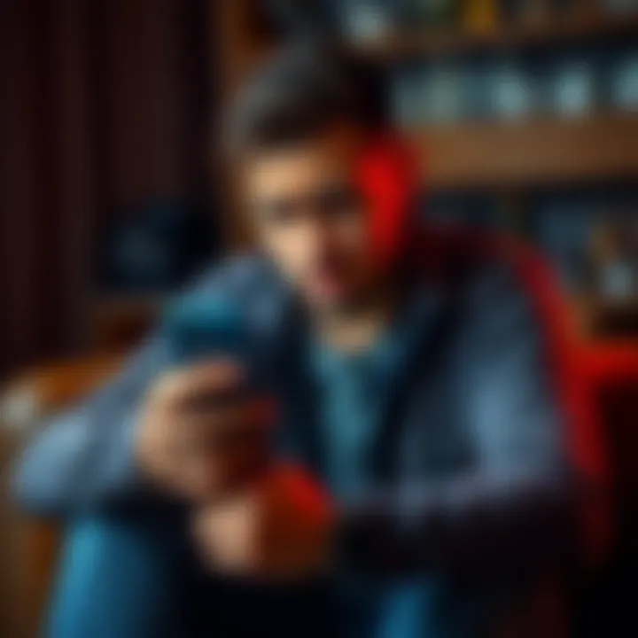 A person sitting with a worried expression, holding a smartphone showing a reset streak message, symbolizing frustration in the community.