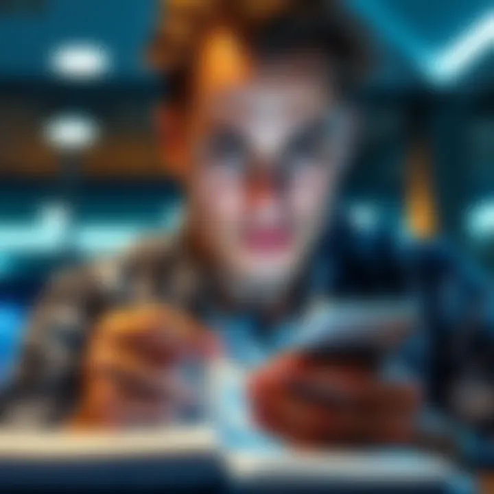 A person looking frustrated while trying to complete a survey on their smartphone