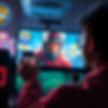 A person looking annoyed at their phone screen while a long advertisement plays during a minigame match
