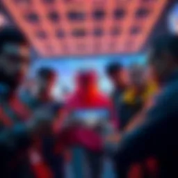 Group of players expressing frustration over useless bidtokens in Atlas Earth, some holding their phones showing the game