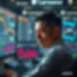 A trader shows frustration while staring at multiple trading screens, reflecting on past mistakes caused by boredom.