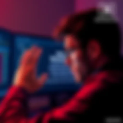 Frustrated user looking at blocked wallet screen A person showing frustration while viewing a computer screen displaying a blocked wallet message from Blockchain.com