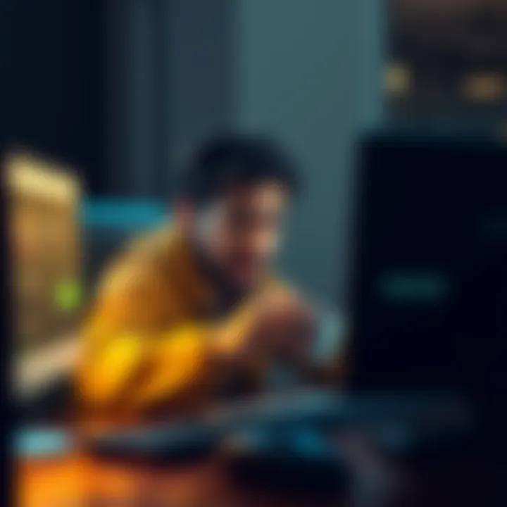 User looking stressed while trying to withdraw funds online, with a support chat window open