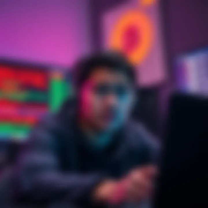 A person looking frustrated while using FLUMINER T3 mining hardware, with a computer displaying error messages in the background.