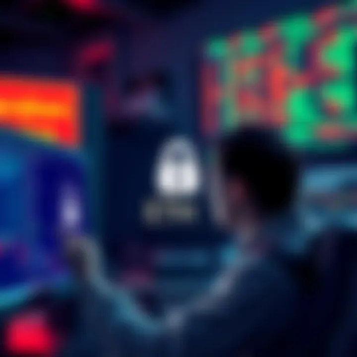 A distressed individual staring at a computer screen displaying a locked Kraken account, symbolizing lost access and funds.