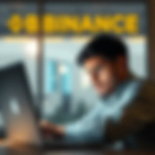 A person looking upset while using a laptop, showing concern over their Binance account being deactivated, illustrating the struggle with cryptocurrency exchanges.
