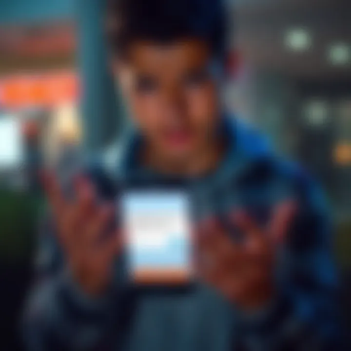 User looking frustrated while holding a phone displaying a digital wallet error