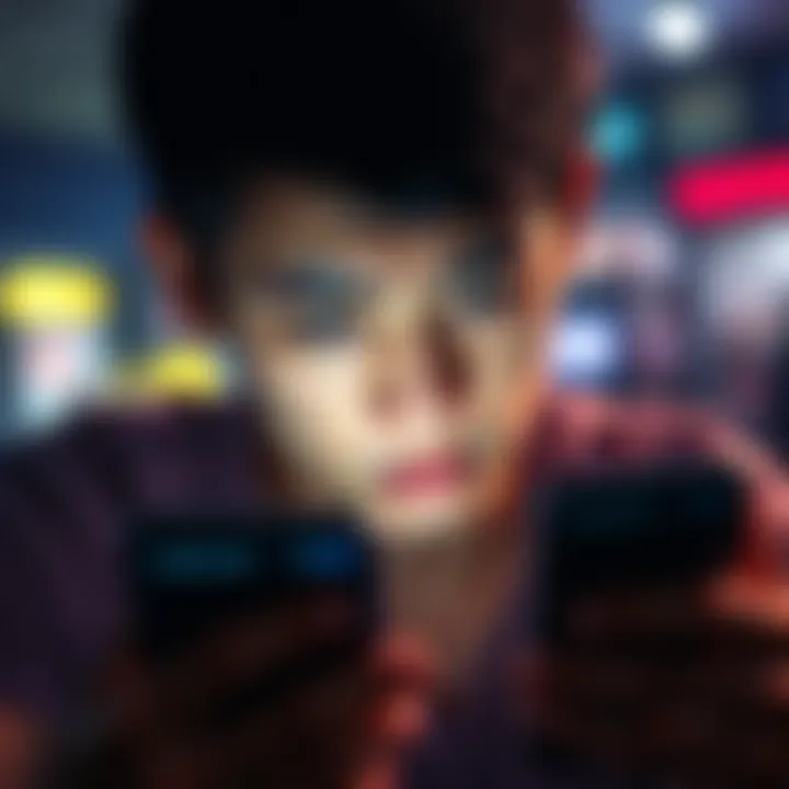 A person looking frustrated while watching an ad on their smartphone, with a message on the screen indicating 'unable to show ad'.