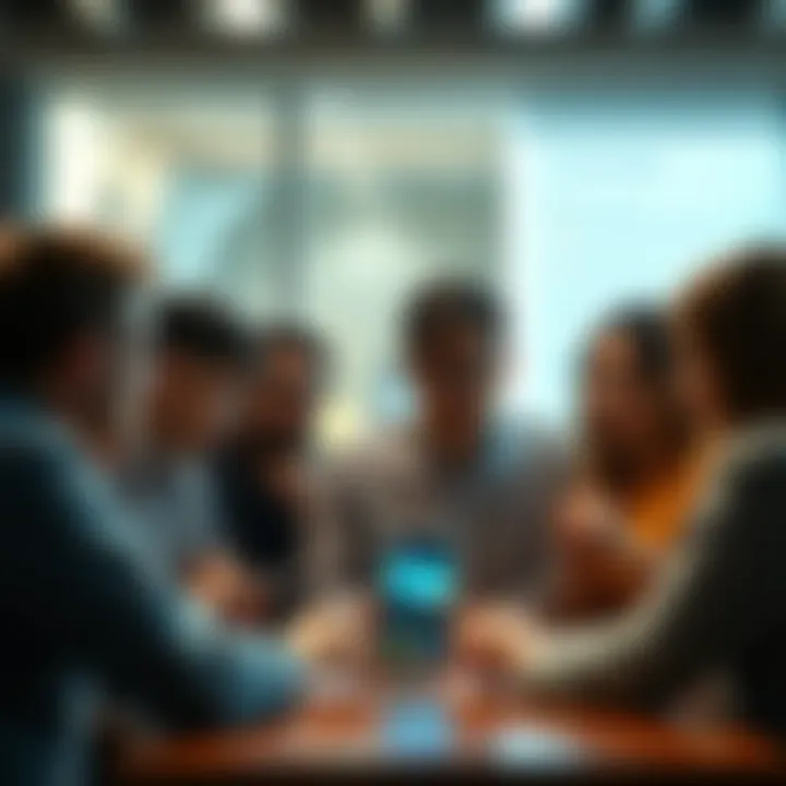 Group of people expressing frustration over confusing app design choices in a discussion