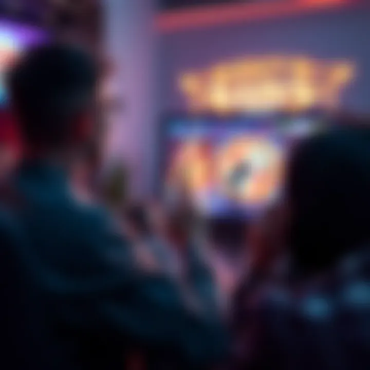 Viewers looking frustrated while watching long ads for extra spins on a TV screen