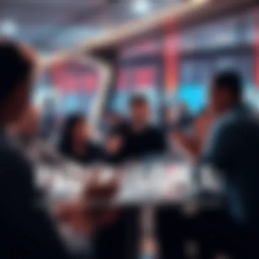 People engaging in a discussion about future trends and goals.