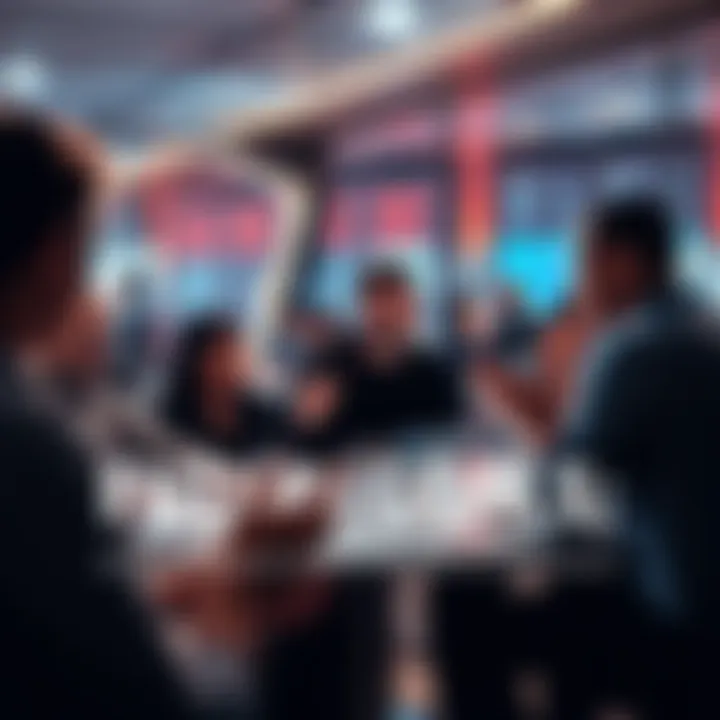 People engaging in a discussion about future trends and goals.