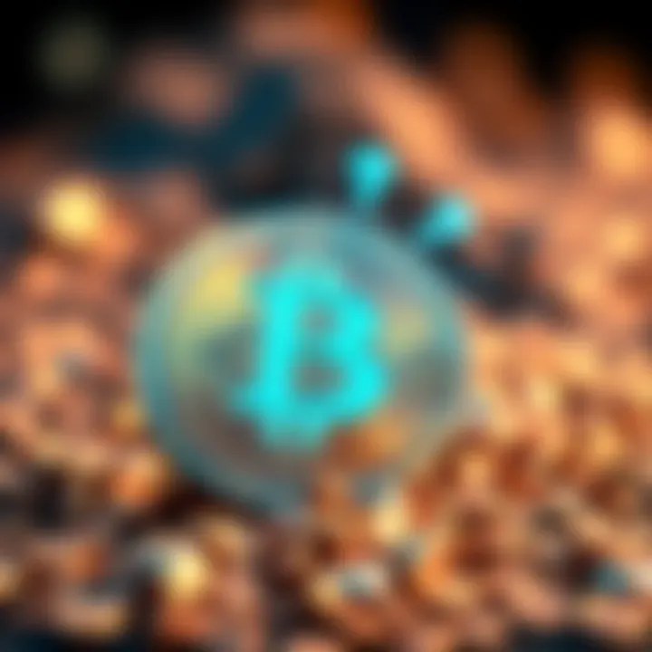 A visual representation of a shiny Bitcoin with a question mark, symbolizing the uncertainty of its value in the future.