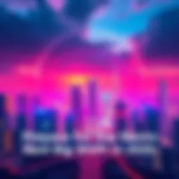 A city skyline with futuristic buildings and vibrant colors representing upcoming changes in 2025.