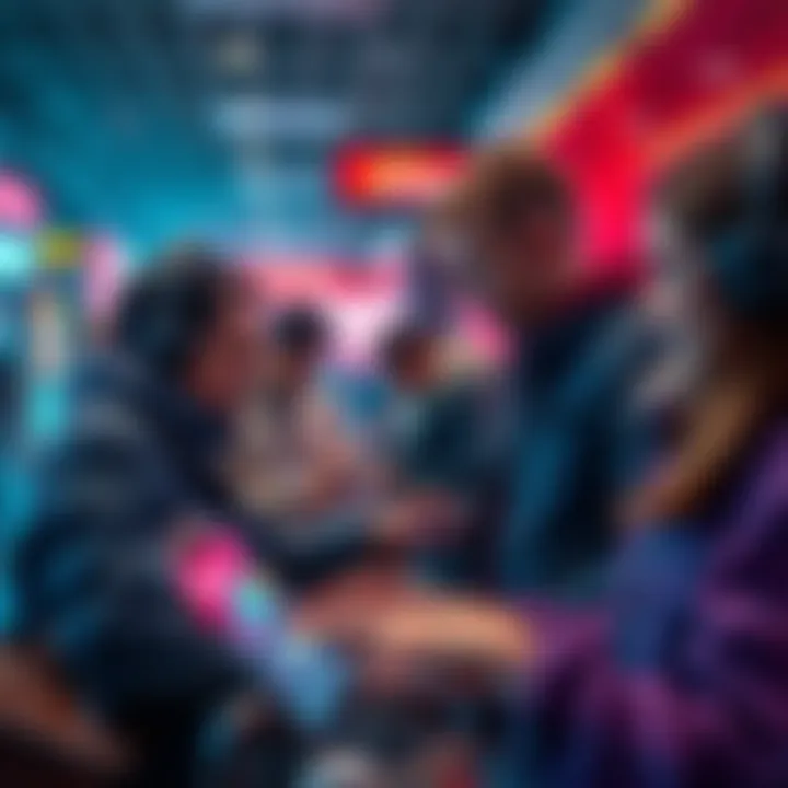 Futuristic Crypto Wallets in Use People using digital wallets for daily payments in a modern setting, emphasizing cryptocurrency adoption.