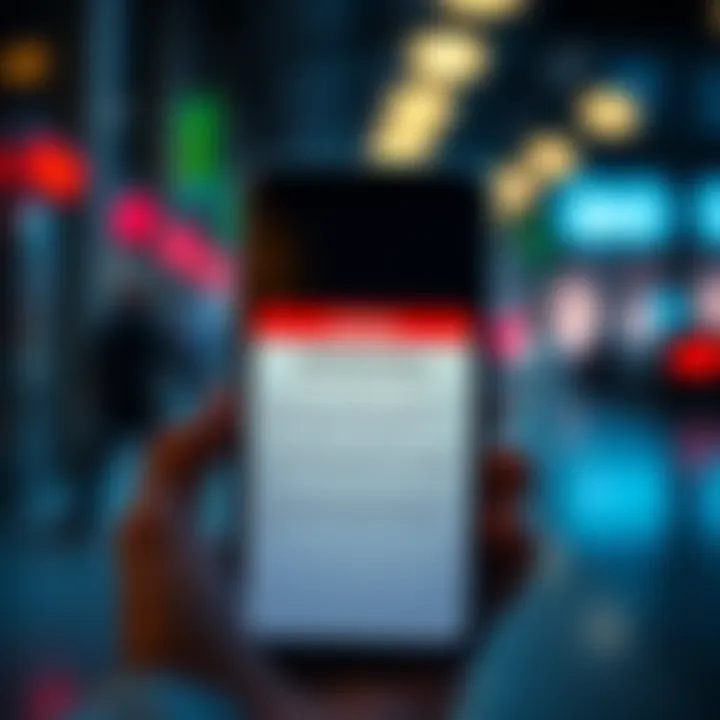 A phone displaying a warning message about a locked Gemini account with a suspicious text notification.