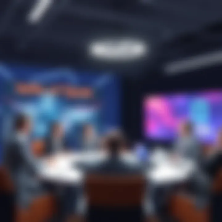 A man named Gene sharing his thoughts on future technology trends at a round table with an audience