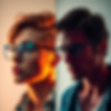 Person wearing glasses and not wearing glasses side by side A person considers their look with glasses on one side and without on the other, reflecting on style choices and confidence.