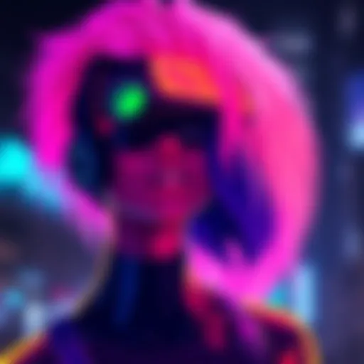 A bright neon-style character from the Glow Punk NFT collection, featuring vibrant colors and a cyberpunk aesthetic, designed for profile pictures.