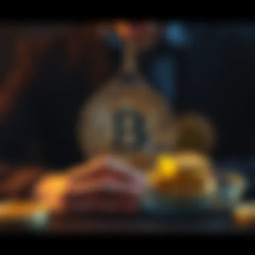 A person weighing 270g of 18k gold against a Bitcoin symbol, contemplating the trade for financial freedom.