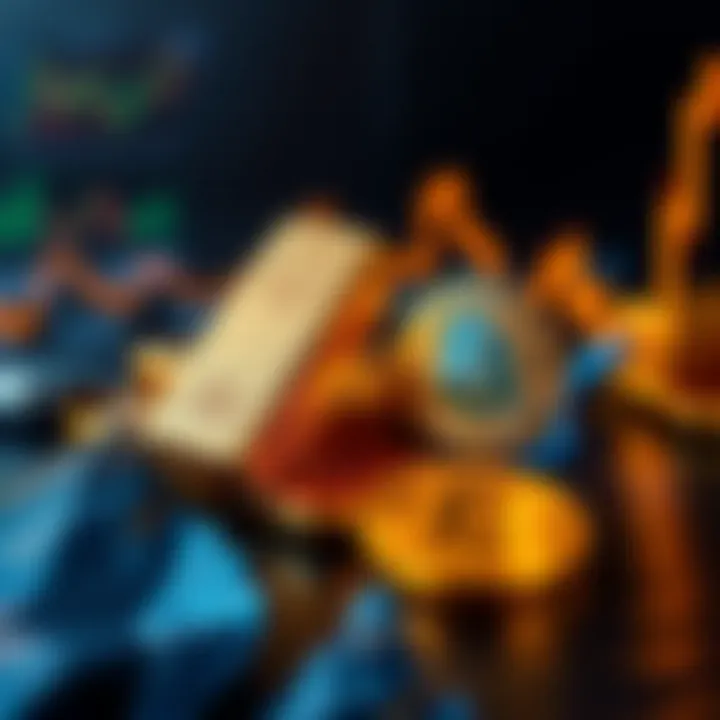 A visual representation of gold bars rising, while a Bitcoin symbol is shown declining, reflecting market changes.