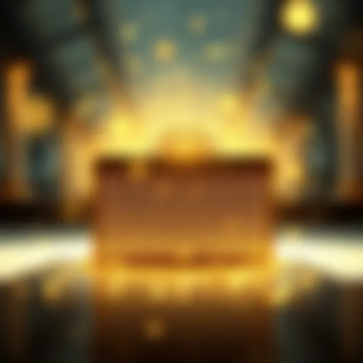 A glittering gold box surrounded by an aura of mystery and excitement