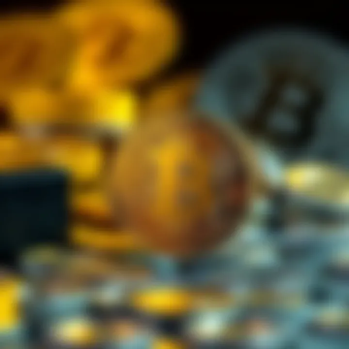 Gold Standard vs Bitcoin A split image showing gold coins on one side and a Bitcoin symbol on the other, representing the contrast between traditional currency and cryptocurrency.