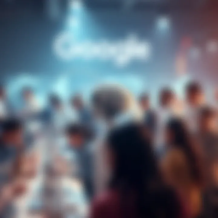A visual representation of Google's $10 million investment to train AI workers, showcasing diverse people engaged in AI training activities, symbolizing growth and opportunity in technology.