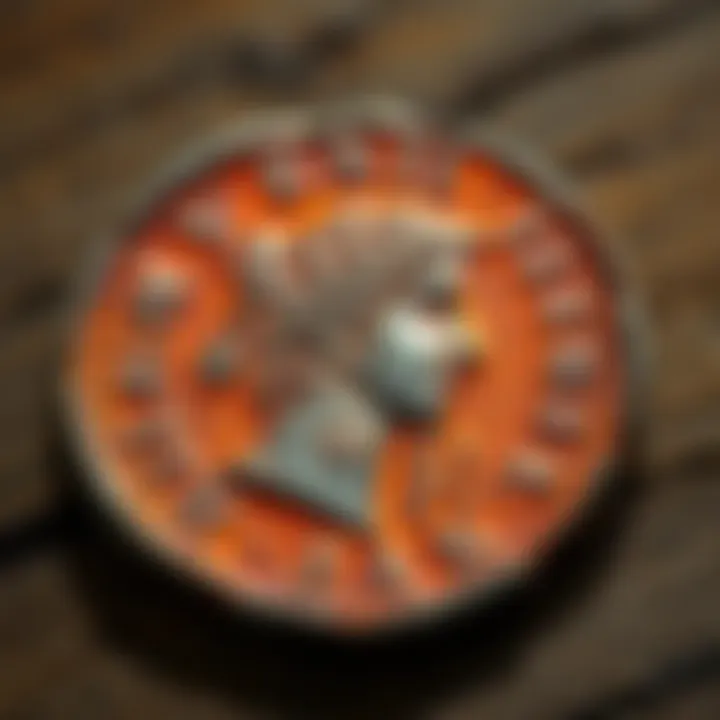 Gordian III Tetradrachm Coin A close-up view of a shiny Gordian III tetradrachm coin featuring intricate designs, reflecting its historical significance and beauty, placed on a wooden surface.