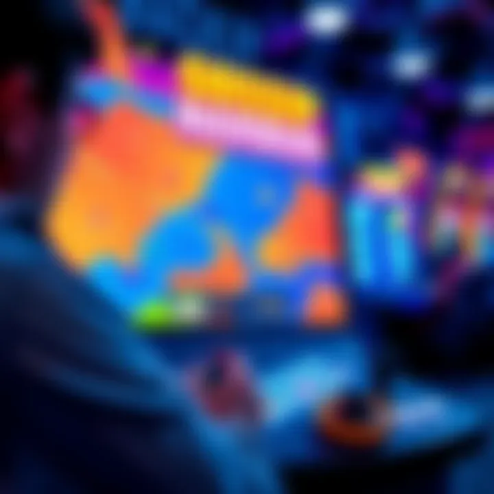 Gossip Harbor Gameplay A gamer playing Gossip Harbor atlas arcade game on a colorful screen, showing tips and strategies for success without spending money.