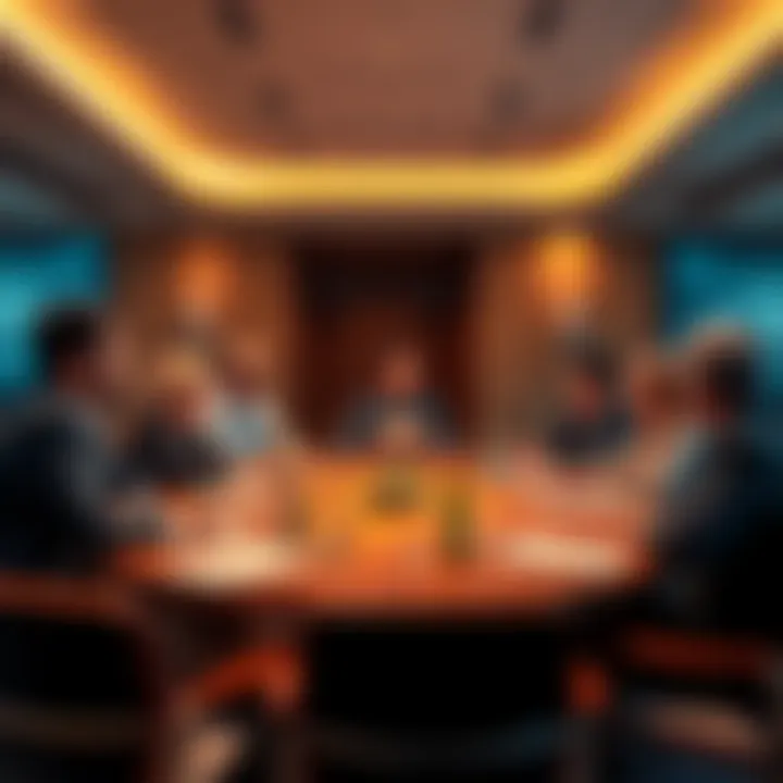 Governance Roundtable on Treasury Management Group of professionals discussing sustainable Treasury management at a roundtable event