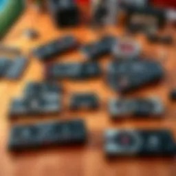 A collection of GPU graphics cards laid out on a wooden desk, showcasing different models and sizes, some with dust, reflecting the shift in usage after Ethereum's transition.