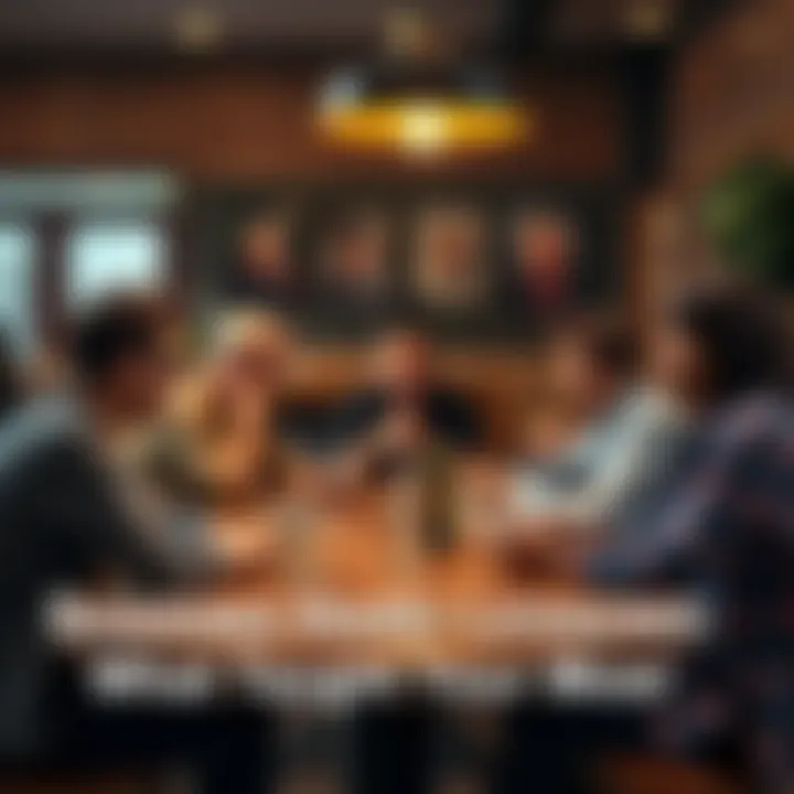 A group of people sitting around a table sharing personal stories and experiences, reflecting on hard lessons learned in life.