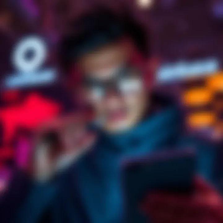 Guarding Against Email Scams A person scrutinizing an email on a digital device, showcasing caution against phishing attempts, with Coinbase branding subtly in the background.