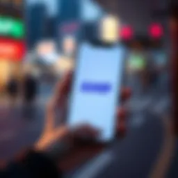 A person holding a smartphone that shows the AMP logo, symbolizing fast transfers and low fees in digital transactions