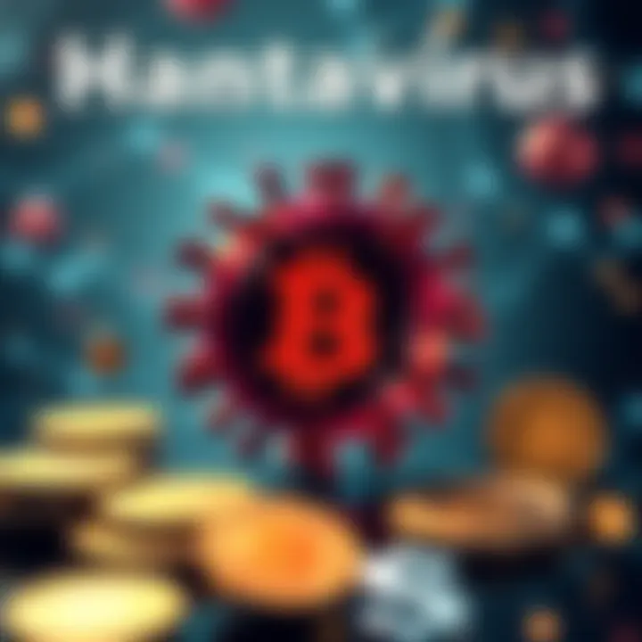 Hantavirus and Cryptocurrency Connection Illustration showing Hantavirus symbol alongside cryptocurrency tokens, symbolizing discussions linking the two topics