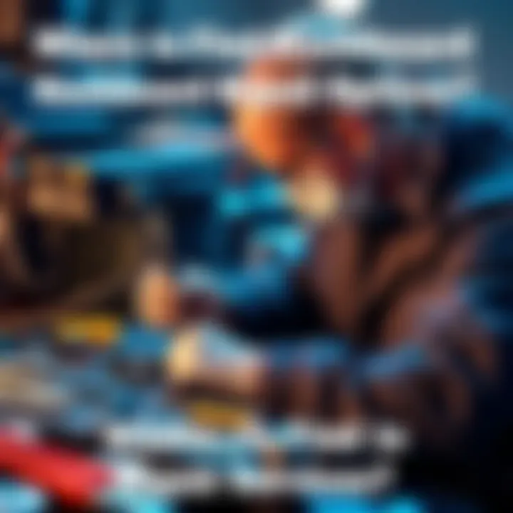 Navigating Hashboard Repair Options for WhatsMiner M30S+ A technician examining a hashboard with tools and parts scattered around, representing repair services.