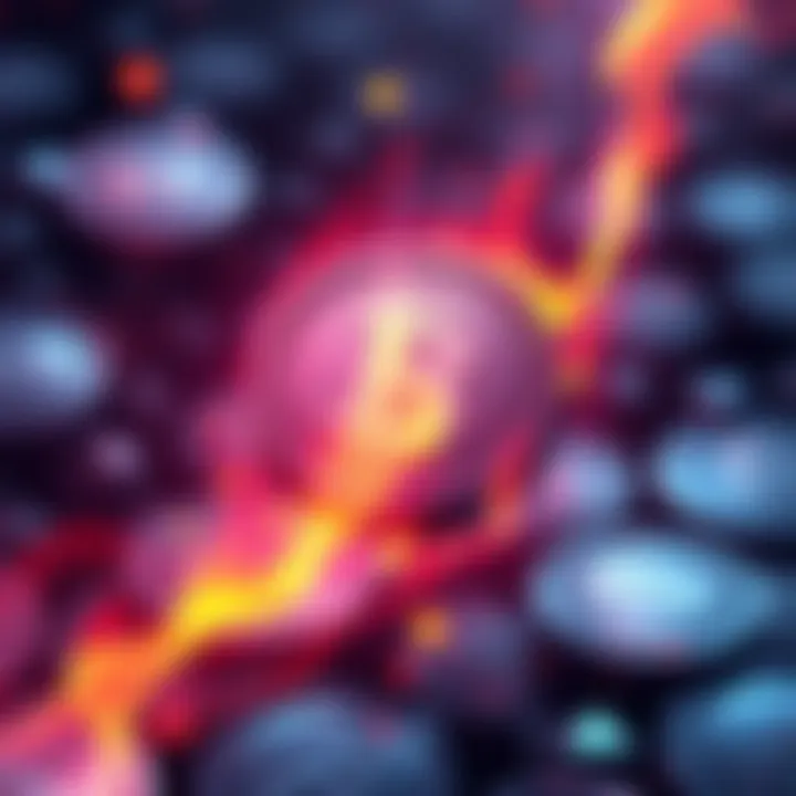 Illustration showing HBAR tokens with a burning effect, symbolizing the fee burn process that impacts token economics.