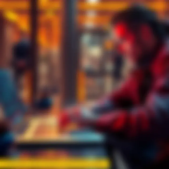 A person analyzing HBar tokens on a laptop, considering investment options