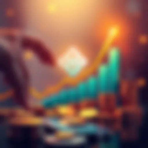 Illustration showing HBAR logo with rising graph and coins symbolizing profit despite low fees