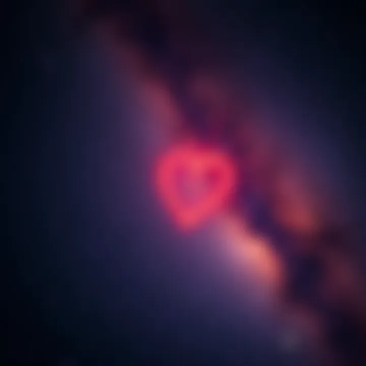 Starry Sky with a Broken Heart A night sky filled with stars, showing a visible heart shape made of glowing stars, symbolizing loss and connection to the universe.