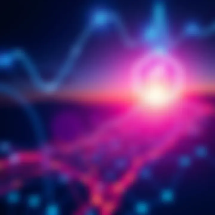 A conceptual illustration depicting the rise of Hedera in the blockchain industry, showcasing interconnected digital elements symbolizing new leadership and technology advancements.