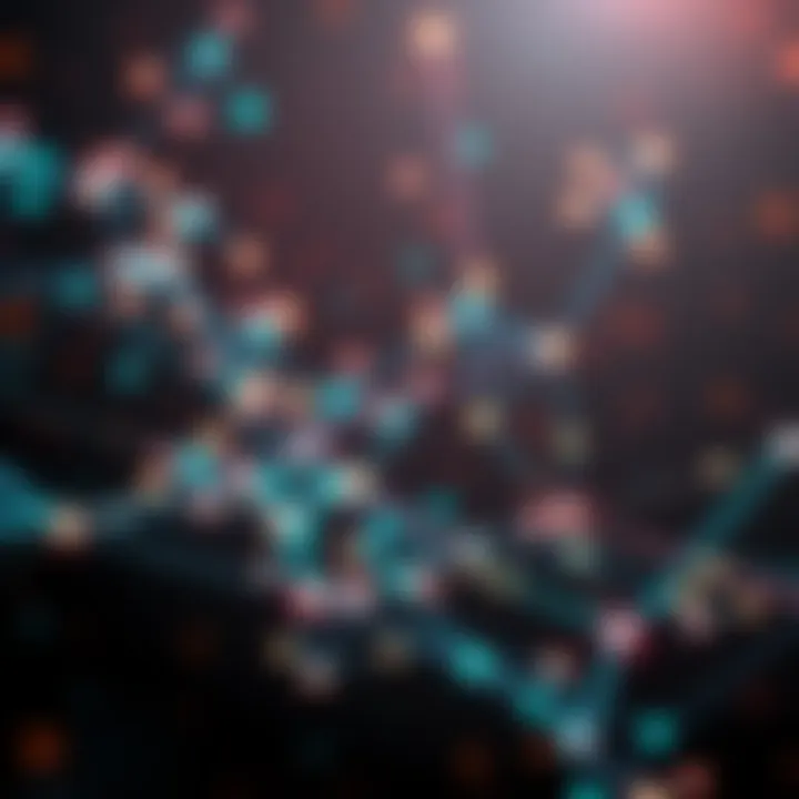 Visual representation of Hedera connecting multiple blockchains, showcasing a network of lines and nodes signifying growth and connection in the crypto market.