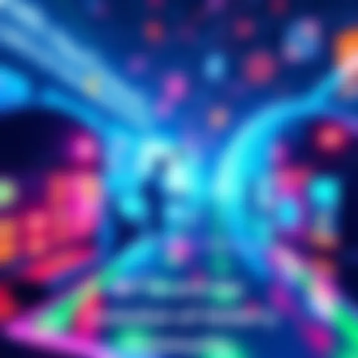 Visual representation of the intersection between NFTs and the Hedera community, showcasing vibrant digital assets and blockchain interaction.