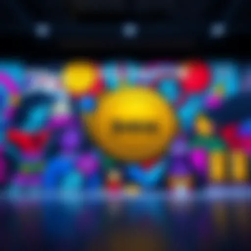 A colorful mural promoting $Hege memecoin with community engagement themes and digital assets, featuring characters representing diversity and innovation.