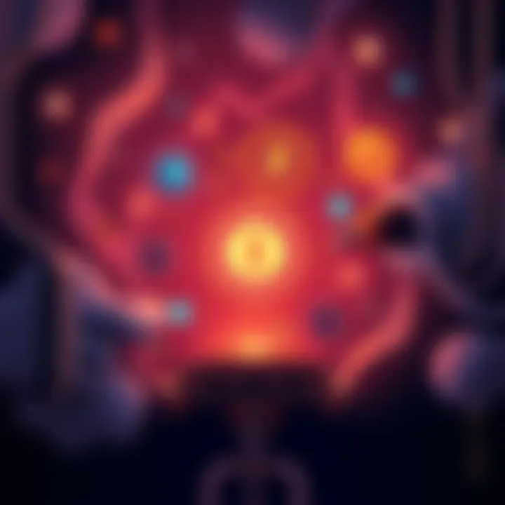 A thought-provoking illustration symbolizing the dilemma of miners in the Helium network, featuring contrasting elements of security and reward.